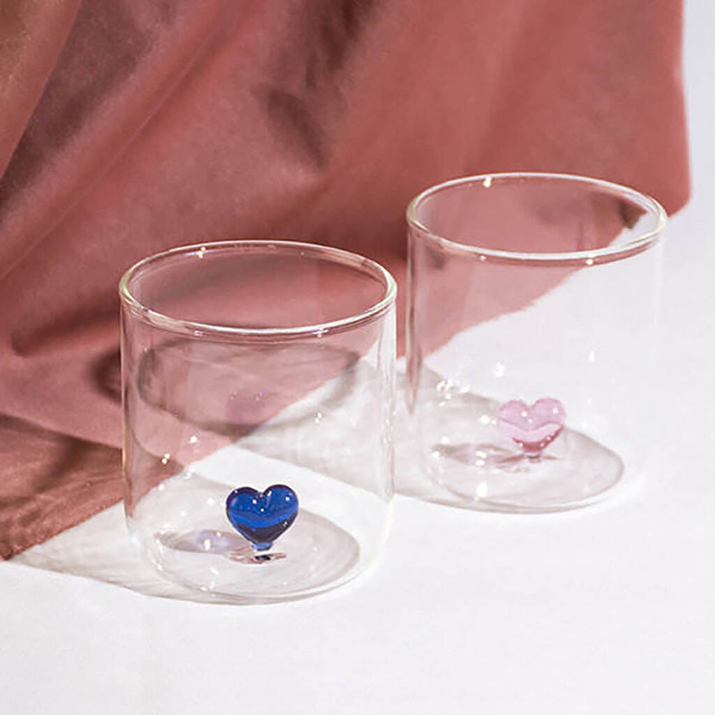 Drinking Glass With Mini 3D Heart, 1 of 2