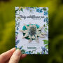 Wildflower Sea Holly Eco Wooden Pin Brooch, thumbnail 2 of 9