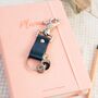 Personalised Blue Leather Anniversary Travel Keyring, thumbnail 2 of 4
