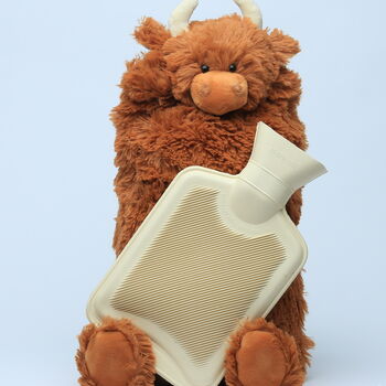 Highland Brown Coo Cuddle Hot Water Bottle, Boxed, 2 of 4