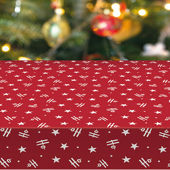Christmas Red Table Cloth For Holiday Gatherings Ho Stars, 5 of 5