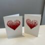 'Love Heart' Red Heart Hand Painted Card Valentines, thumbnail 2 of 2