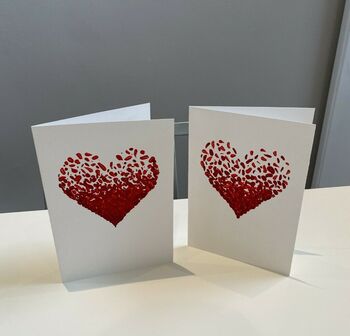 'Love Heart' Red Heart Hand Painted Card Valentines, 2 of 2