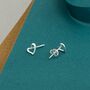 Sterling Silver Heart Stud Earrings, thumbnail 2 of 8