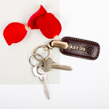Personalised Father's Day Leather Key Ring. 'The Ponte', 8 of 10
