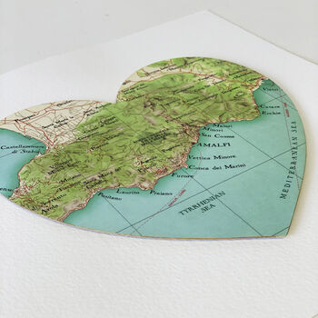 Amalfi Map Heart Print, 3 of 7