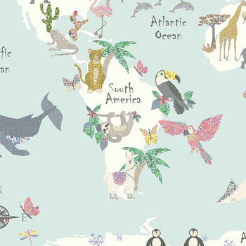 Floral Animal World Map Print, 3 of 8