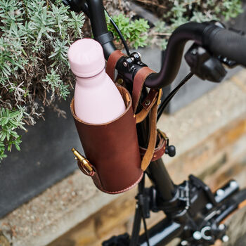 Leather Bike Water Bottle Holder, 5 of 6