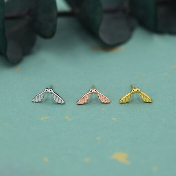 Sterling Silver Sycamore Seed Stud Earrings, 7 of 12
