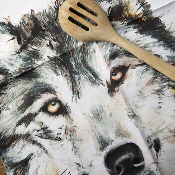 Inky Wolf Tea Towel, 3 of 10