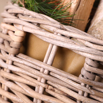 Boat Shaped Rattan Log Basket With Cordura Lining, 4 of 7