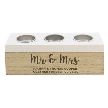 Personalised Couples Wooden Tealight Holder Box, 5 of 6