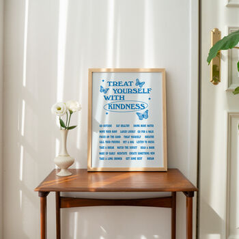 'Treat Yourself With Kindeness' Retro Affimations Print, 10 of 12