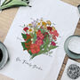 Hand Illustrated Birth Flower Family Bunch Tea Towel, thumbnail 1 of 9