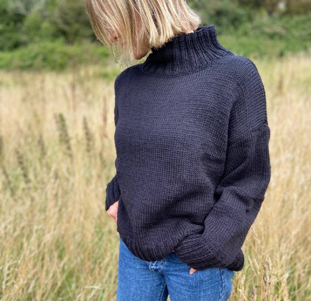 The Coco Wool And Organic Cotton Sweater In Black, 1 of 4