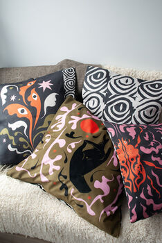 Playful, Colourful Floral Printed Cushion Cover, 4 of 6