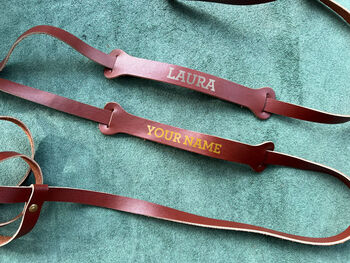 Personalised Beach Towel And Leather Strap 2nd Anniversary Gift Set, 9 of 12