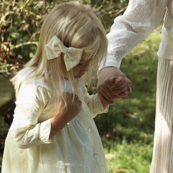 Children's Linen Hair Bow, 2 of 3