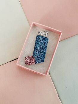 Asthma Inhaler Glitter Resin Brooch / Gift For The Asthma Girlies / Nurse Gift / Thank You Healthcare Gift, 5 of 6