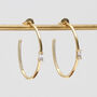 Gold Plated Or Silver And Crystal Lined Hoop Earrings, thumbnail 2 of 6