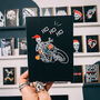 Biker Skeleton Santa Christmas Card, thumbnail 1 of 5