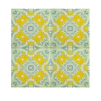 Yellow Green Botanical Ceramic Tile, 6 of 9