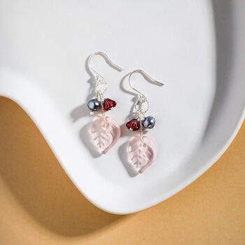 Pink And Red Blossom Drop Earrings, 3 of 4