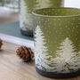 Green Glass Christmas Tea Light Holder, thumbnail 3 of 5