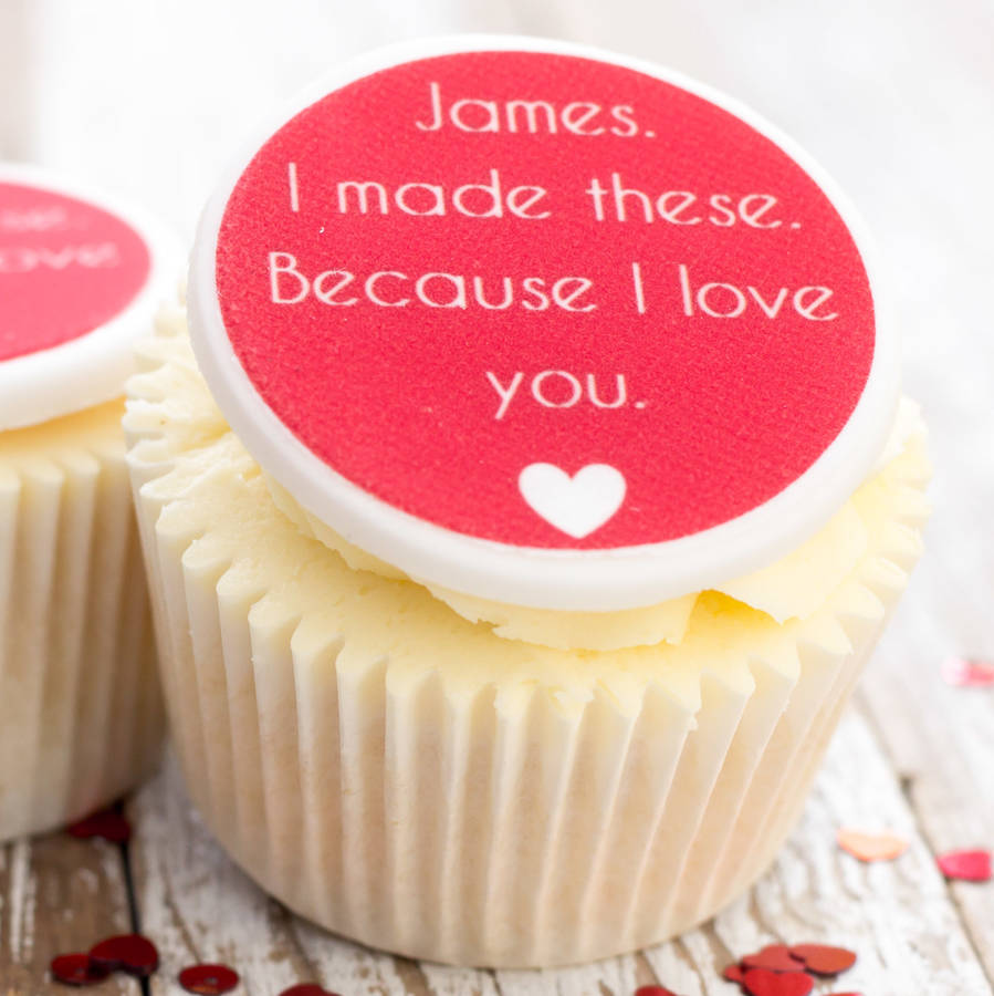 'I Love You' Cupcake Decorations, 1 of 2