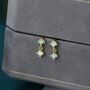 Sterling Silver Tiny Double Aurora Ab Cz Dangle Stud Earrings, thumbnail 3 of 12