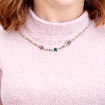 Mini Family Birthstone Link Necklace, 5 of 8