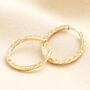 Stainless Steel Hammered Hoop Earrings, thumbnail 3 of 9