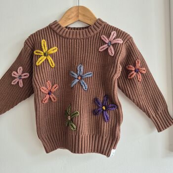 Hand Embroidered 'Flower' Baby And Toddler Jumper, 9 of 11