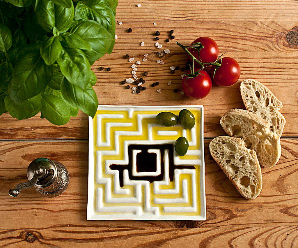 Plate For Olive Oil With Labyrinth Pattern, 1 of 6