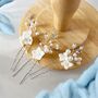 White Flower Bridal Hair Pin Set, thumbnail 1 of 3