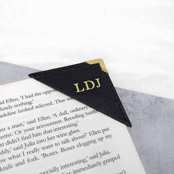 Handmade Personalised Initial Leather Corner Bookmark, 2 of 7