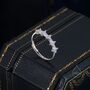 Sterling Silver Cz Hydrangea Half Eternity Ring, thumbnail 2 of 12