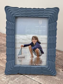 Isaac Jacobs Blue Wave Border Photo Frame, 2 of 3