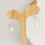 Dainty Gold Plated Drop Earrings, thumbnail 2 of 5
