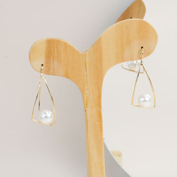 Dainty Gold Plated Drop Earrings, 2 of 5
