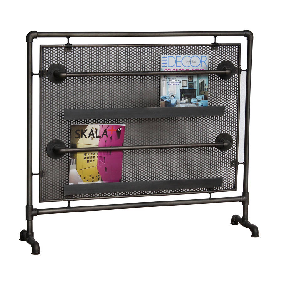 industrial vintage magazine rack by the orchard