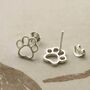 Sterling Silver Paw Print Studs, thumbnail 5 of 9