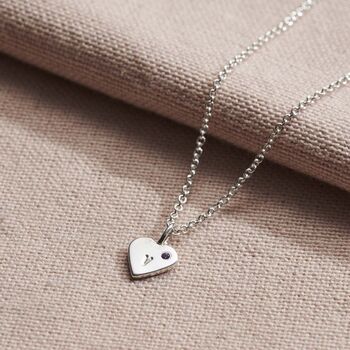 Personalised Mini Heart Initial Birthstone Necklace, 5 of 8