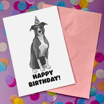 Personalised Dog Dad Card For Pitbull Owner, 8 of 12