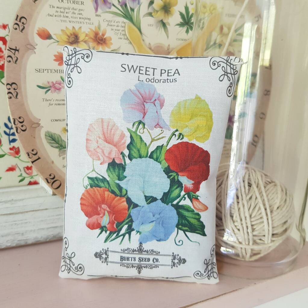 Sweet Peas Seed Packet Fabric Gift, 1 of 7