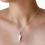 Sterling Silver Small Feather Drop Necklace, thumbnail 2 of 7