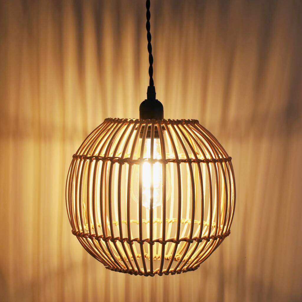 Small Round Rattan Lampshade, 1 of 6