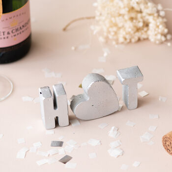 Personalised Small Silver Front Concrete Letter Set, 2 of 3