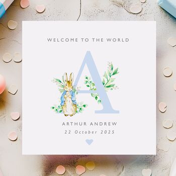 Welcome To The World Peter Rabbit Card *Pink + Blue Options, 3 of 3