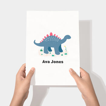 Personalised Stegosaurus Children's Print, 6 of 9